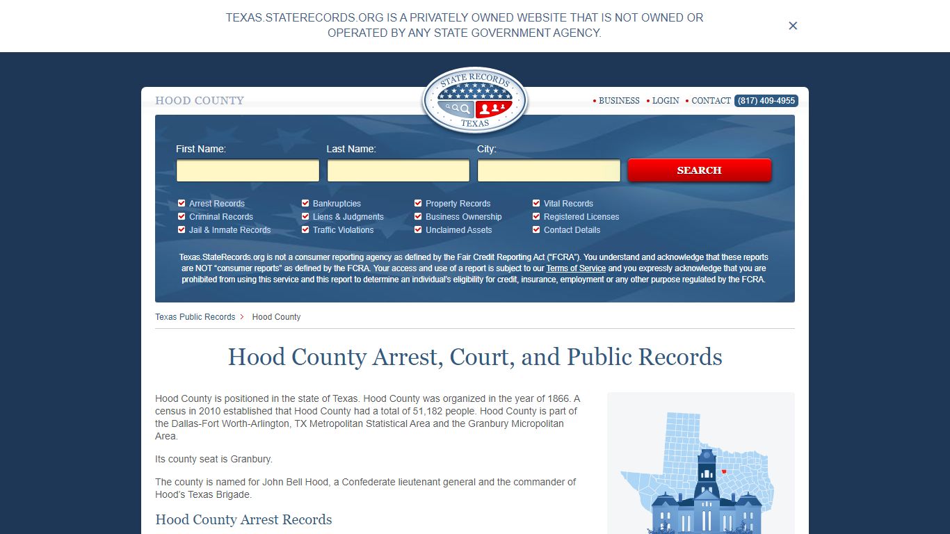 Hood County Arrest, Court, and Public Records